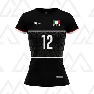 Jersey Deportivo Mujer - Baxu - Mexico - Selección Mexicana Edición Mauro Isaac Fuentes- Sport Sec - Negro