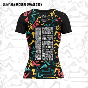 Jersey Mujer Deportivo - Full Print - Baxu - OLIMPIADA NACIONAL 2025 - Kaleido ON - Negro