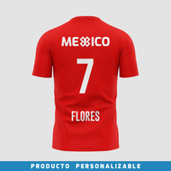 Playera Deportiva Selección Mexicana - México Sport Sec - Rojo - PERSONALIZADO