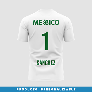 Playera Deportiva Selección Mexicana - México Sport Sec - Blanco - PERSONALIZADO