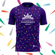 Playera Baxu - Gay Games Guadalajara - Confeti - Full Print - Morado