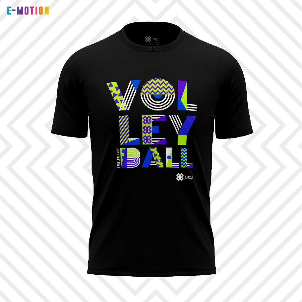Playera Unisex Voleibol - Baxu - E Motion - Joy - Negro / Verde