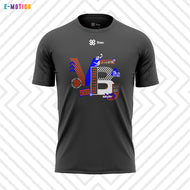 Playera Unisex Voleibol - Baxu - E Motion - Volleyphoria - Gris Grafito / Naranja