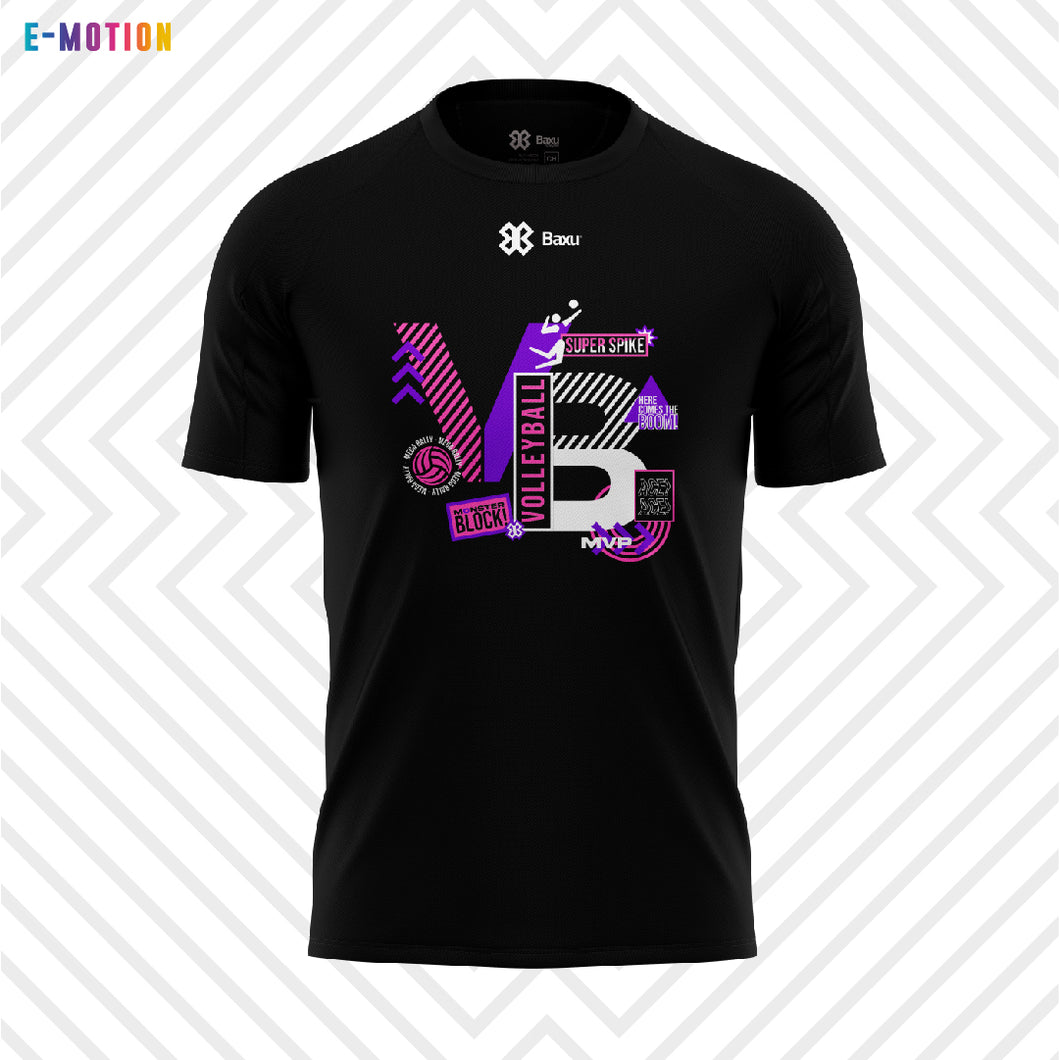 Playera Unisex Voleibol - Baxu - E Motion - Volleyphoria - Negro / Rosa