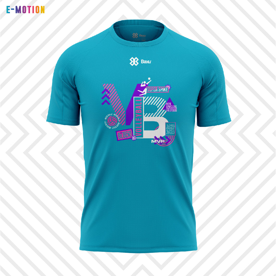 Playera Unisex Voleibol - Baxu - E Motion - Volleyphoria - Turquesa / Rosa