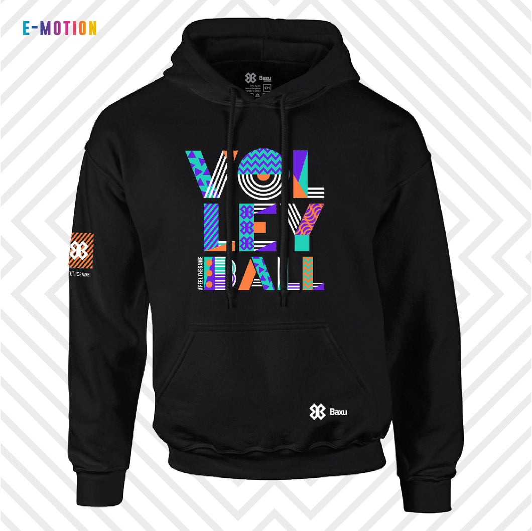 Sudadera Unisex Voleibol - Baxu - E Motion - Joy - Negro/Naranja