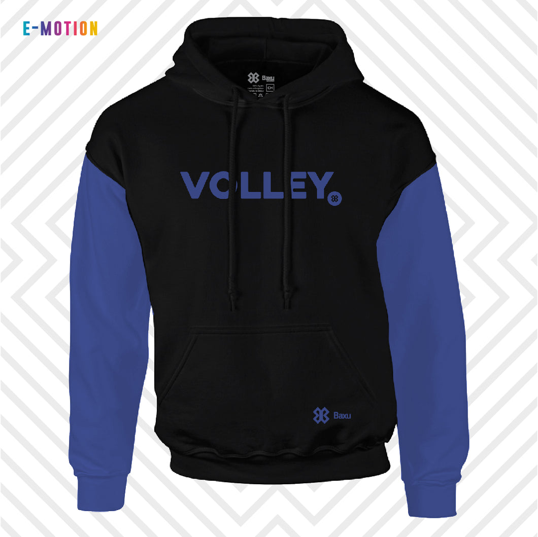 Sudadera Unisex Voleibol - Baxu - E Motion - Point - Negro/Azul Plumbago