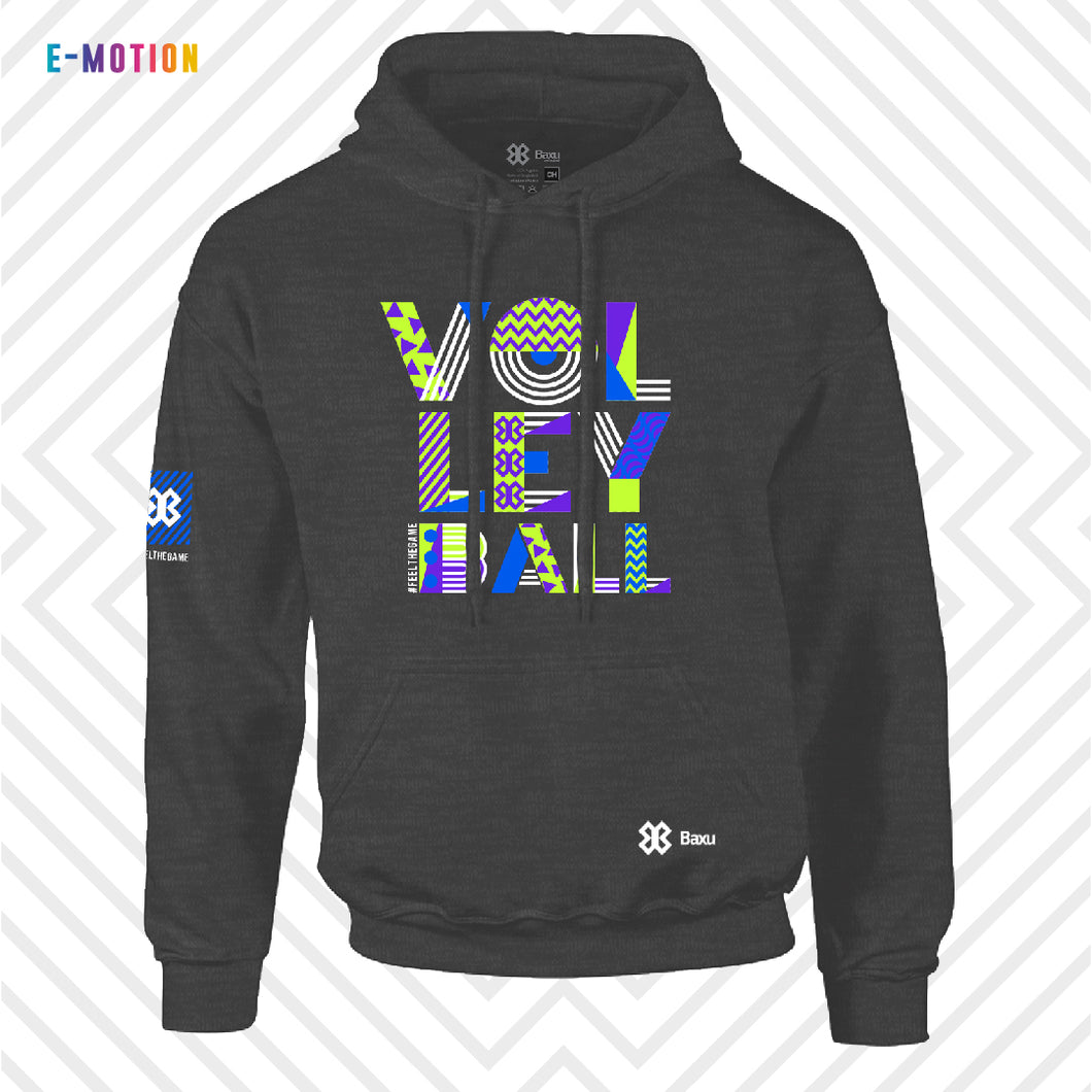 Sudadera Unisex Voleibol - Baxu - E Motion - Joy - Gris Oxford/Verde
