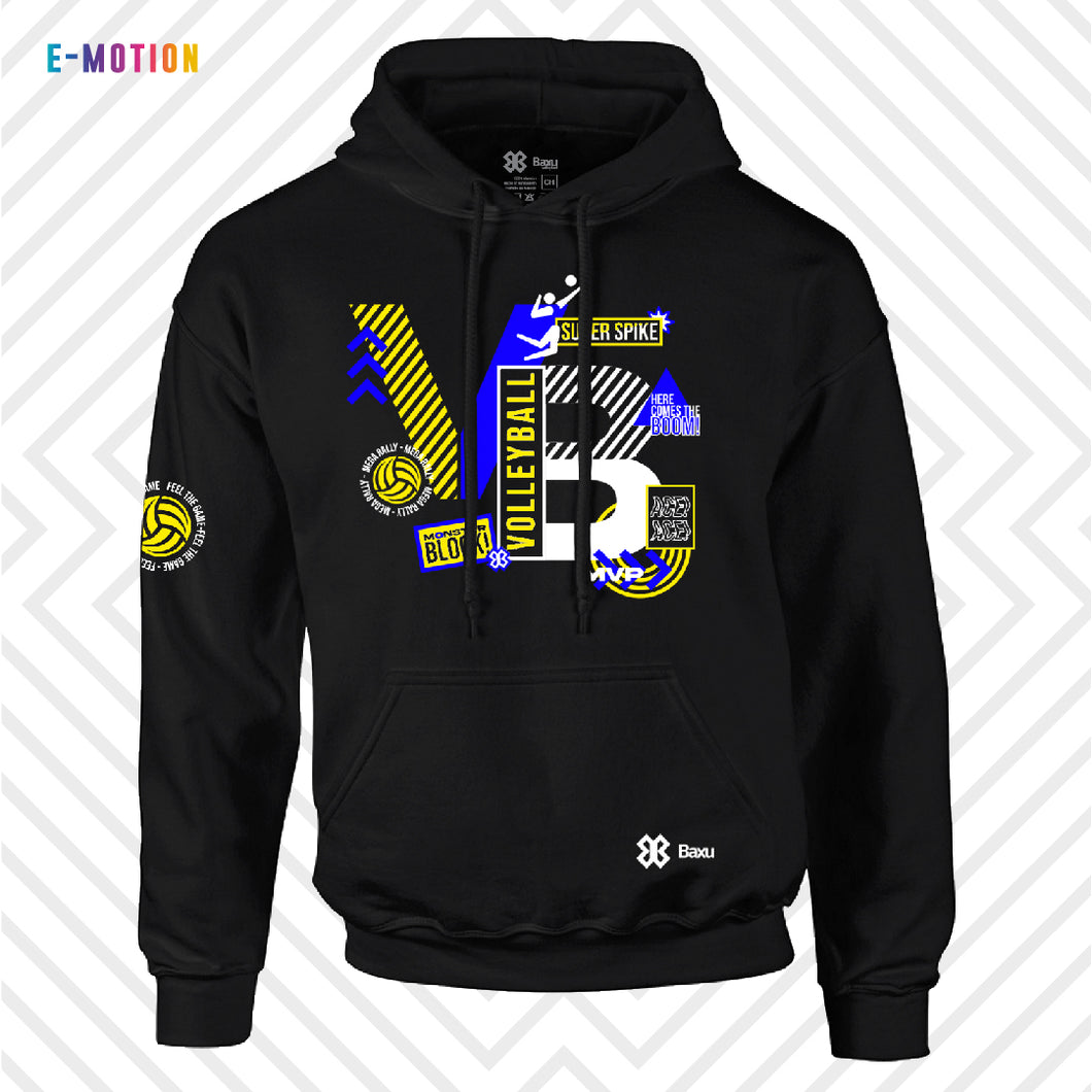 Sudadera Unisex Voleibol - Baxu - E Motion - Volleyphoria - Negro/Amarillo