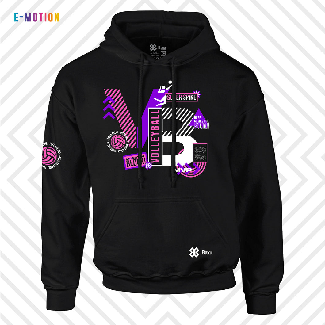 Sudadera Unisex Voleibol - Baxu - E Motion - Volleyphoria - Negro/Rosa