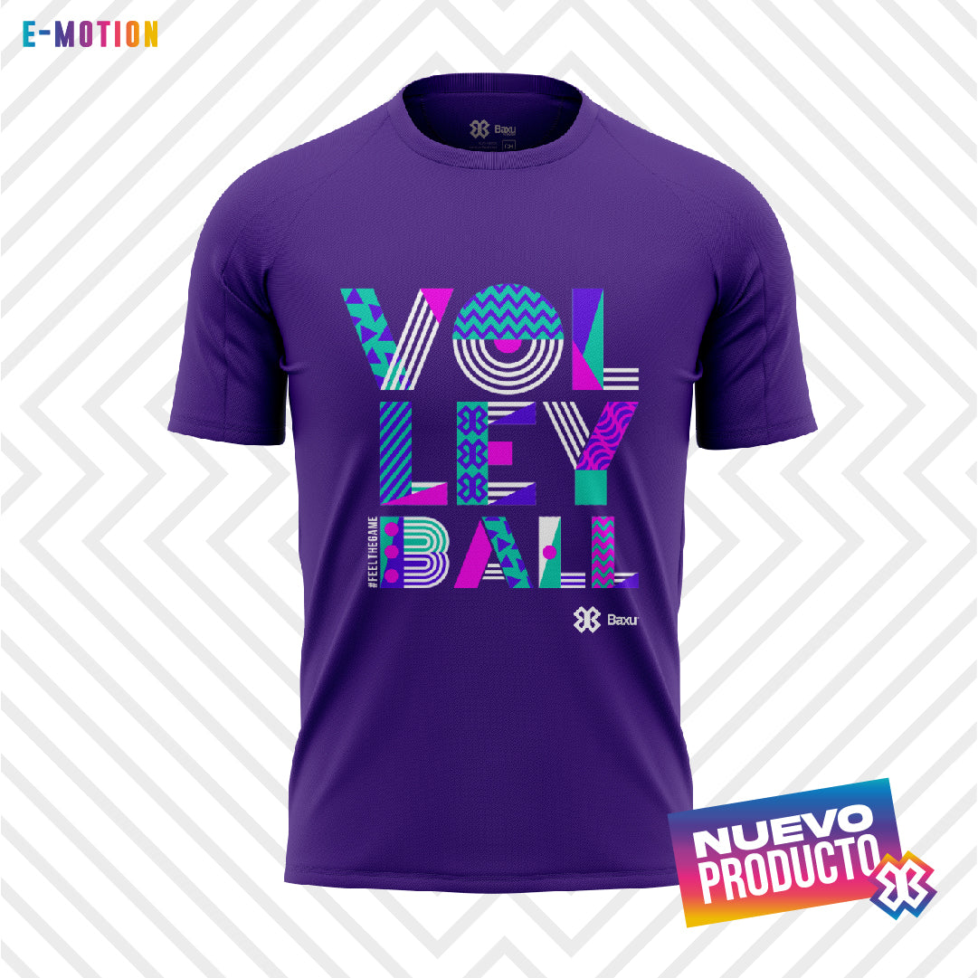 Playera Unisex Voleibol Baxu E Motion Joy Morado Rosa