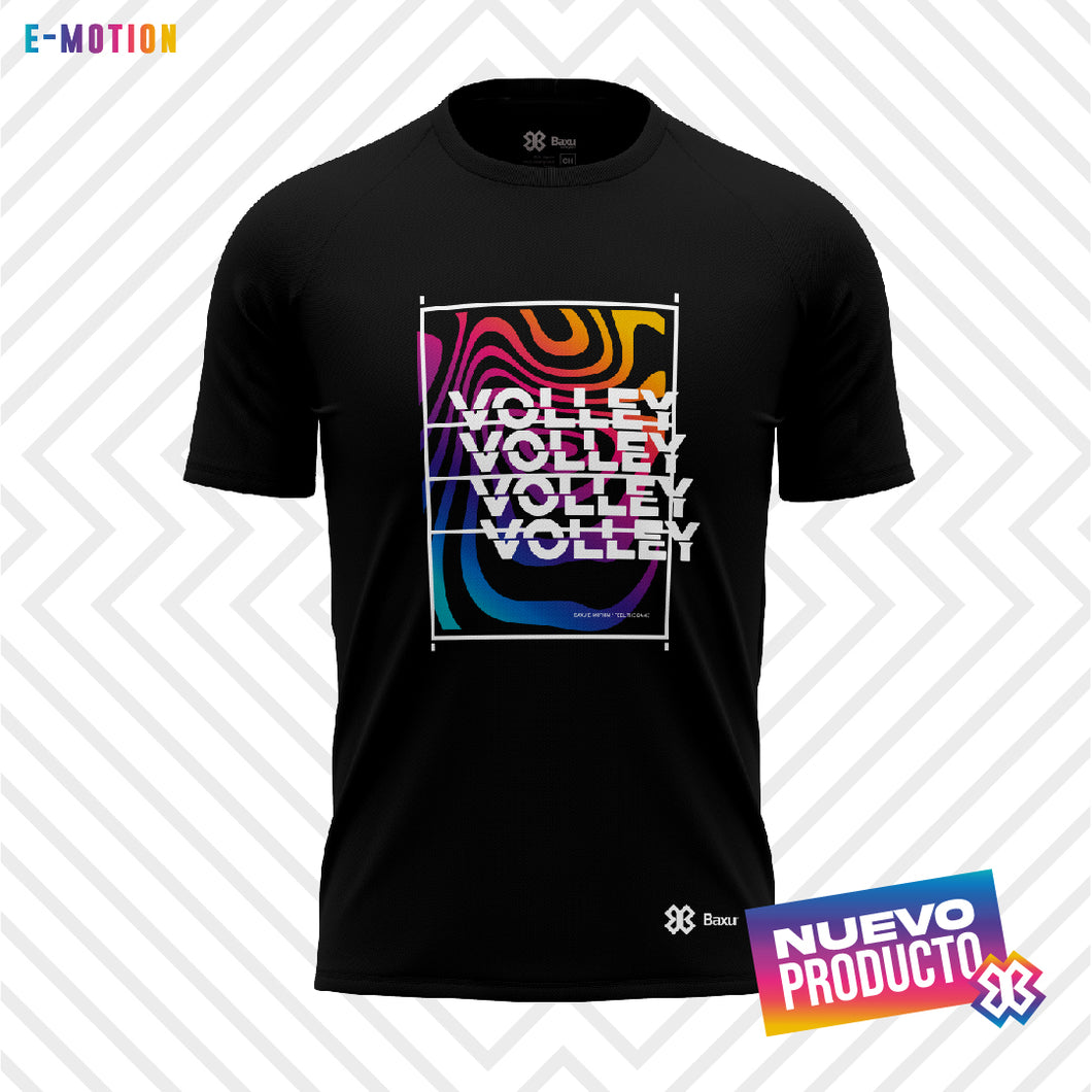 Playera Unisex Voleibol - Baxu - E Motion - Volley Flow - Negro
