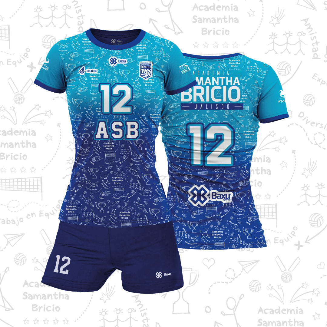 Uniforme Voleibol Baxu ASB PLAY Azul Jersey Short de Juego