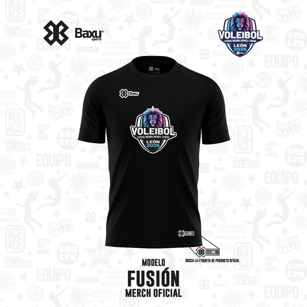 Playera - Algodón - NACIONAL INFANTIL Y JUVENIL 2025 - FUSIÓN - Negro