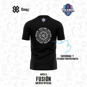 Playera - Algodón - NACIONAL INFANTIL Y JUVENIL 2025 - FUSIÓN - Negro