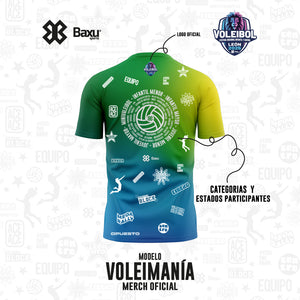 Playera - Full Print - NACIONAL INFANTIL Y JUVENIL 2025 - VOLEIMANÍA - Amarillo