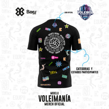 Cargar imagen en el visor de la galería, Playera - Full Print - NACIONAL INFANTIL Y JUVENIL 2025 - VOLEIMANÍA - Negro
