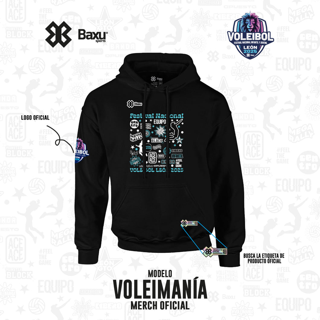 Sudadera - NACIONAL INFANTIL Y JUVENIL 2025 - VOLEIMANÍA - Negro