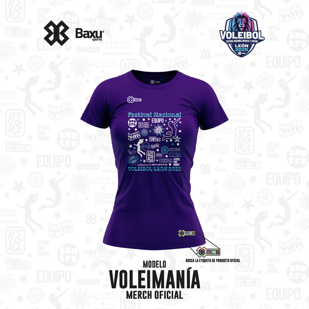 Blusa - Algodón - NACIONAL INFANTIL Y JUVENIL 2025 - FUSIÓN - VOLEIMANÍA - Morado