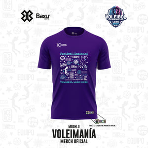 Playera - Algodón - NACIONAL INFANTIL Y JUVENIL 2025 - FUSIÓN - VOLEIMANÍA - Morado