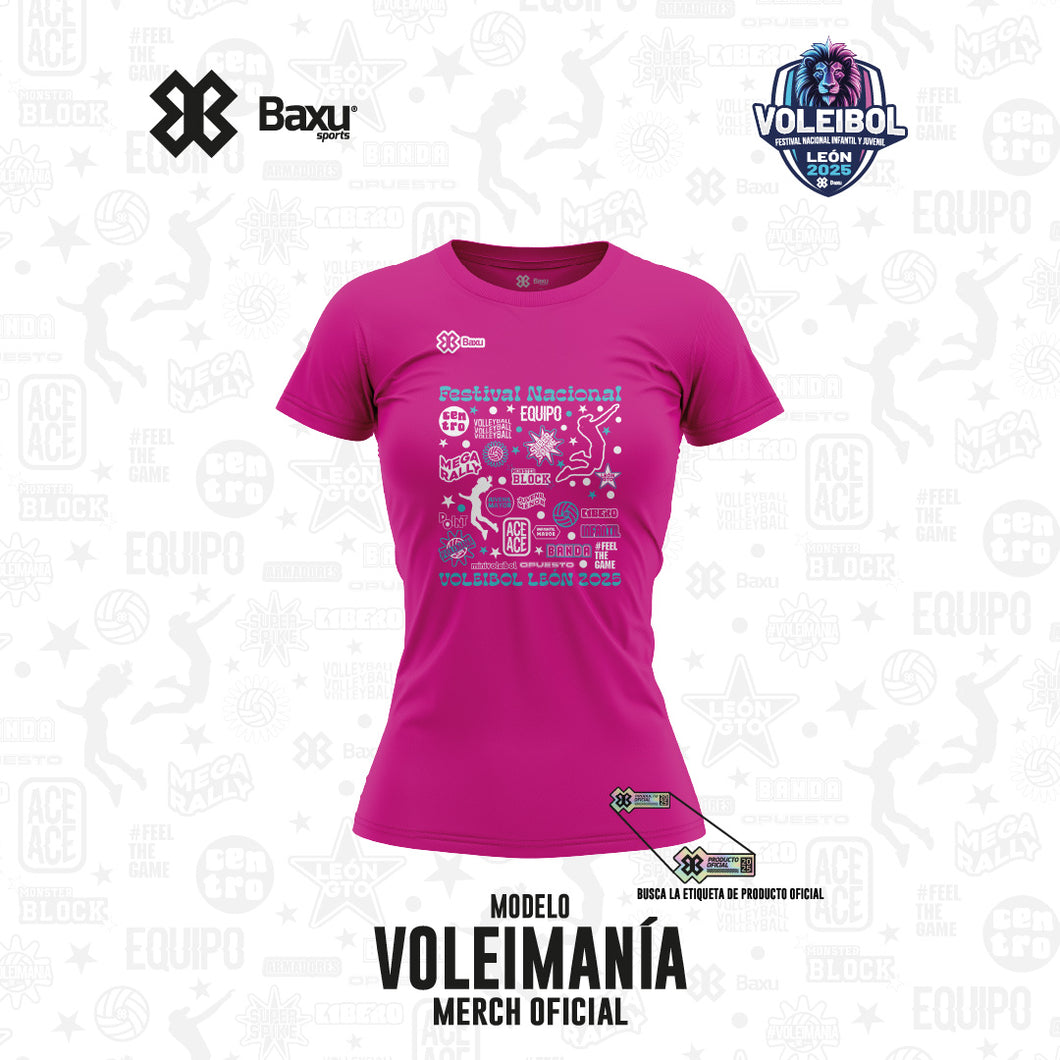 Blusa - Algodón - NACIONAL INFANTIL Y JUVENIL 2025 - FUSIÓN - VOLEIMANÍA - Rosa