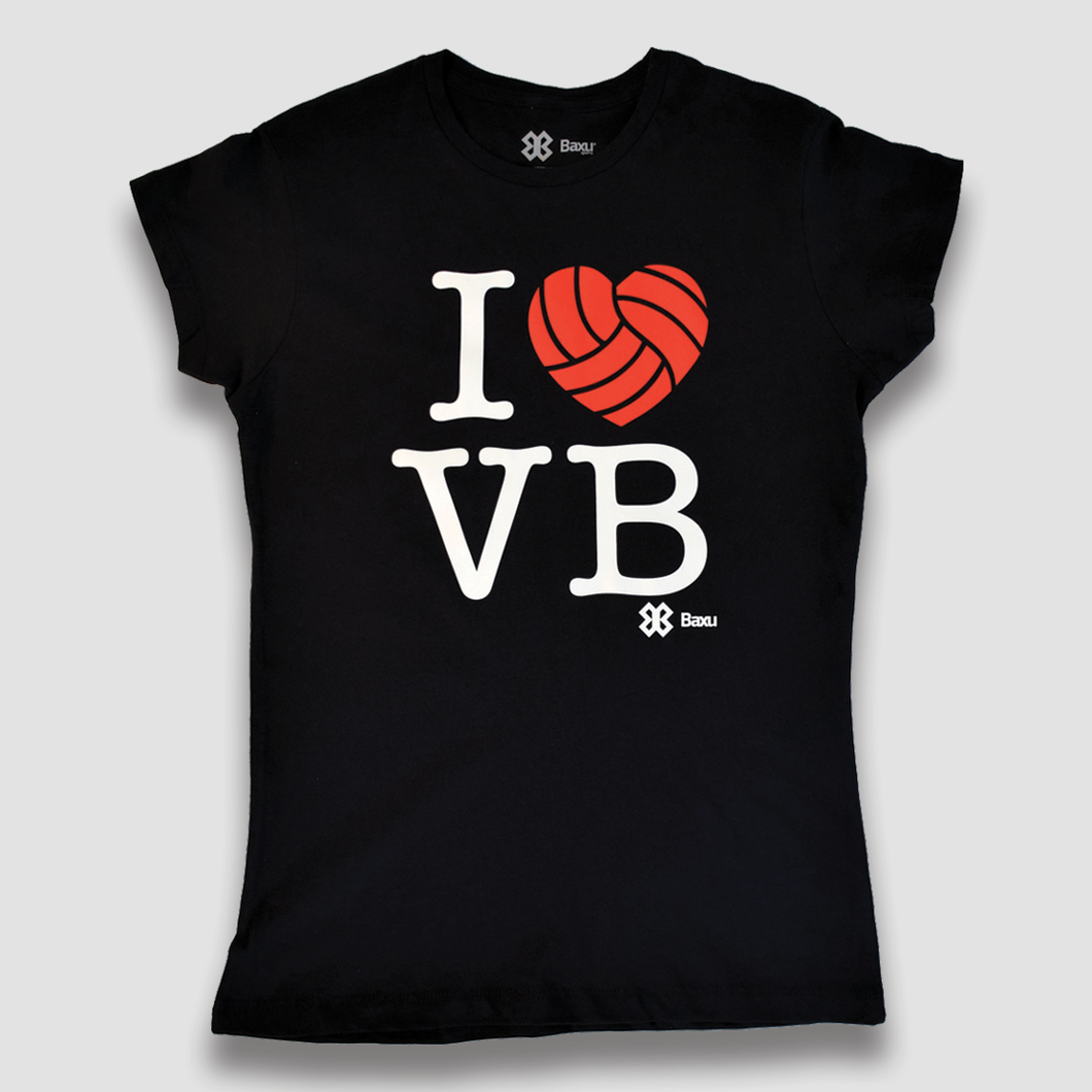 Blusa Voleibol Dama -  I love Volleyball - Negro