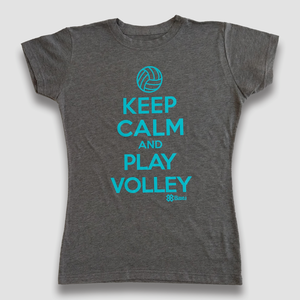 Blusa Voleibol Dama - Keep Calm and Play Volley - Gris Obscuro