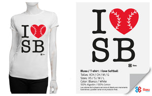 Blusa I love Softball / Blanca