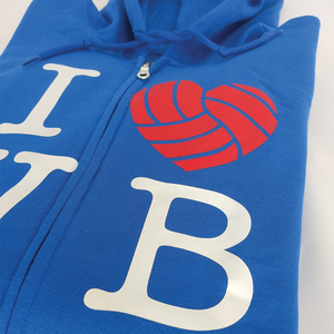 Sudadera Voleibol con cierre - I love VB - Azul