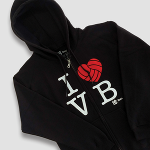 Sudadera Voleibol con cierre - I LOVE VB - Negro