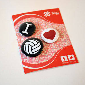 Kit de pins Voleibol - I love Volleyball
