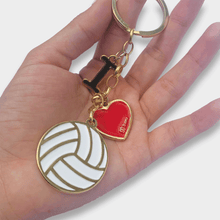 Cargar imagen en el visor de la galería, Llavero Voleibol - I love Volleyball - Dorado
