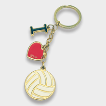 Cargar imagen en el visor de la galería, Llavero Voleibol - I love Volleyball - Dorado
