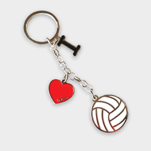 Cargar imagen en el visor de la galería, Llavero Voleibol - I love Volleyball - Plateado
