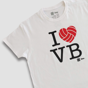 Playera Voleibol Unisex - I Love Volleyball - Blanco