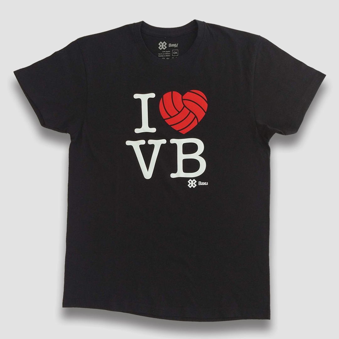 Playera Voleibol Unisex I Love Volleyball - Negro – Baxu