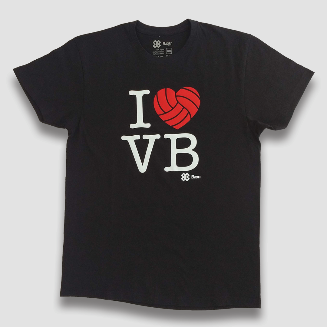 Playera Voleibol Unisex I Love Volleyball Negro Baxu