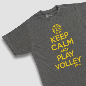 Playera Voleibol Unisex - Keep Calm and Play Volley - Gris Obscuro