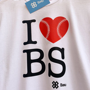 Playera Unisex Béisbol - I Love Baseball - Blanco