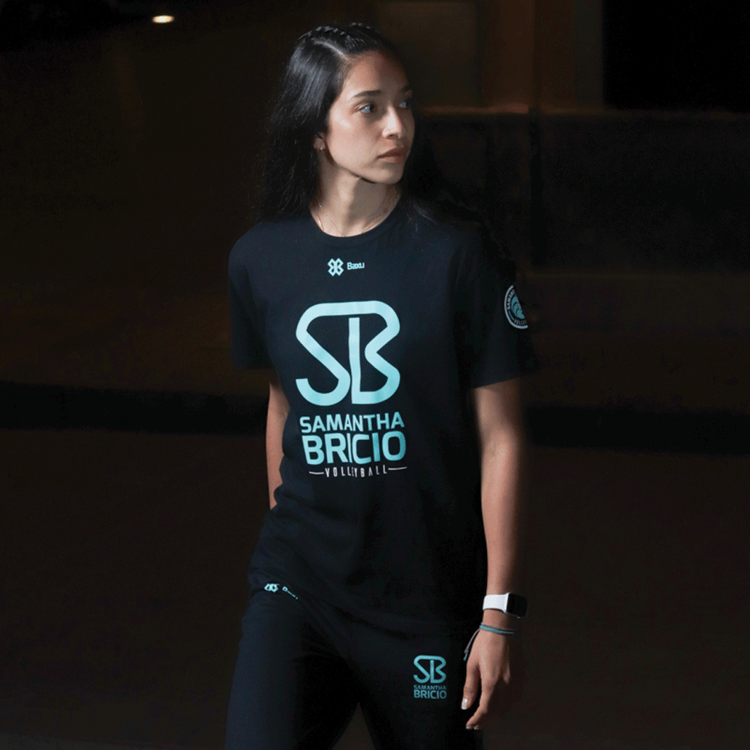 Playera Unisex Voleibol -  Baxu - Samantha Bricio SET1 - Negro