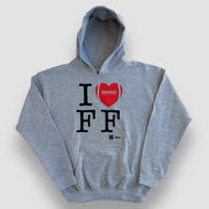 Sudadera Unisex Tochito - I Love Flag Football - Gris Jaspe