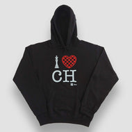 Sudadera Unisex Ajedrez - I Love Chess - Negro