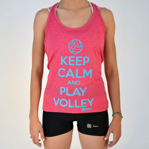 Blusa Tank Voleibol - Keep Calm and Play Volley - Rosa