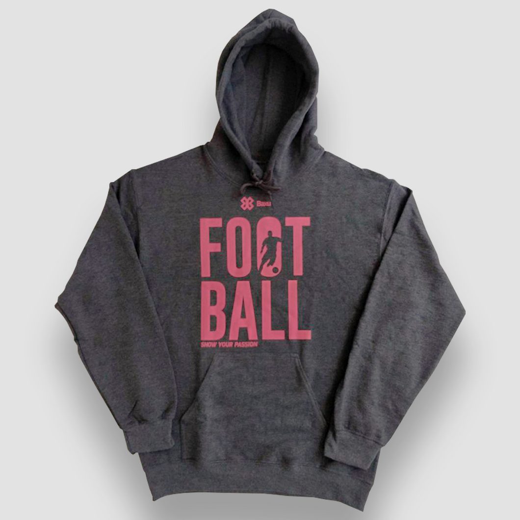 Sudadera Unisex Futbol - Show Football - Gris oscuro con Rosa